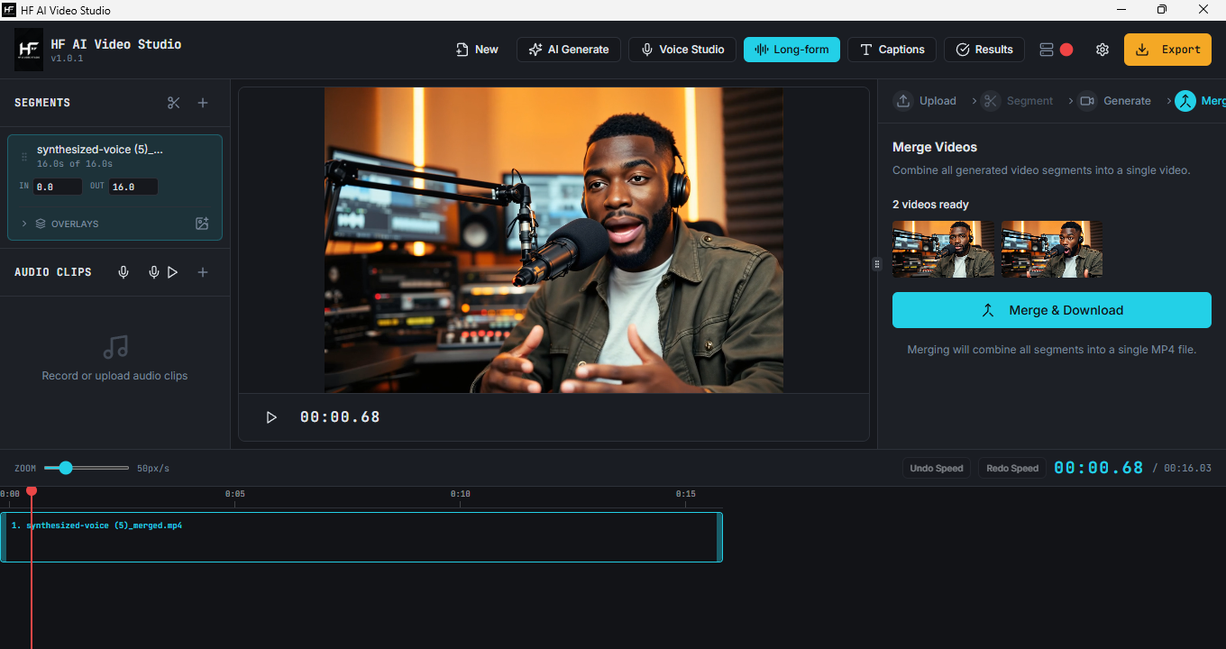 HF AI Video Studio — Talking Head