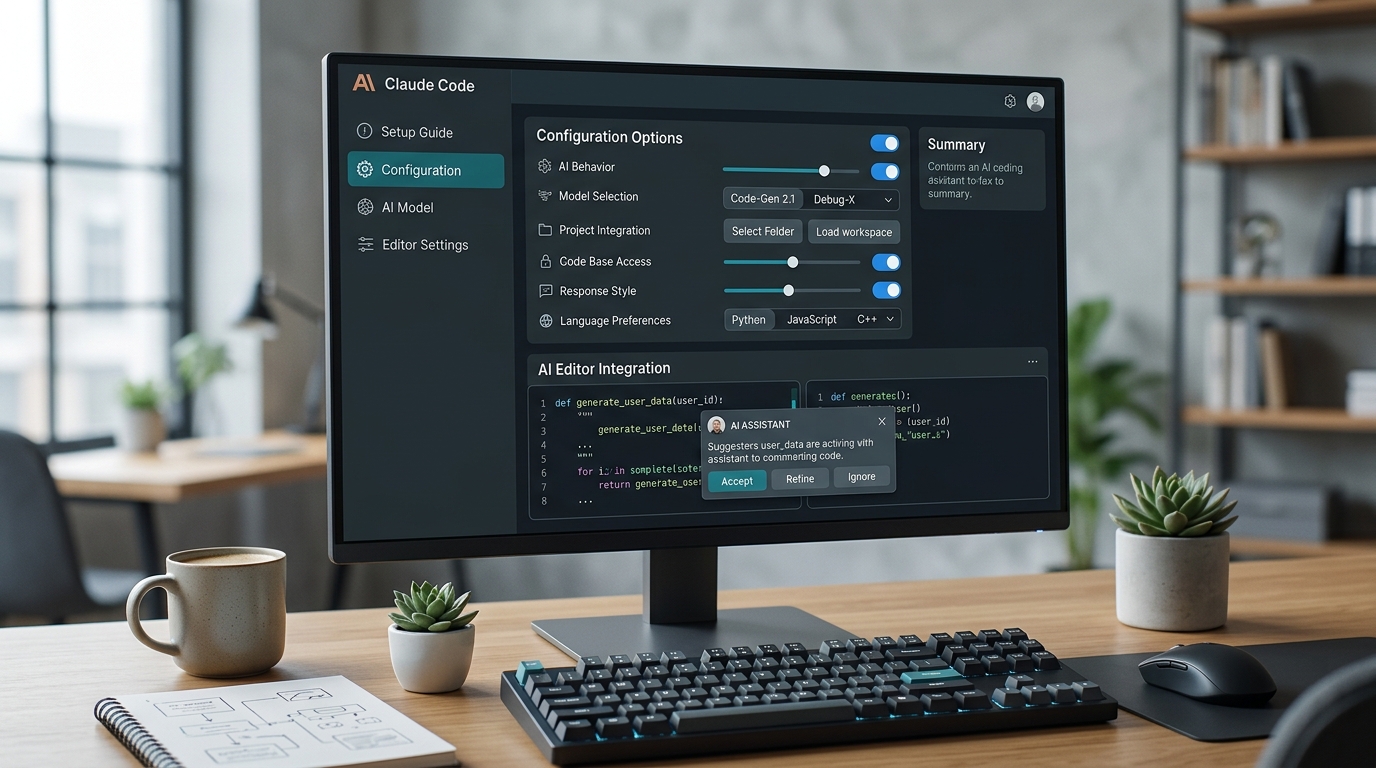 Screenshot of the Claude Code interface demonstrating setup and configuration options for developers.