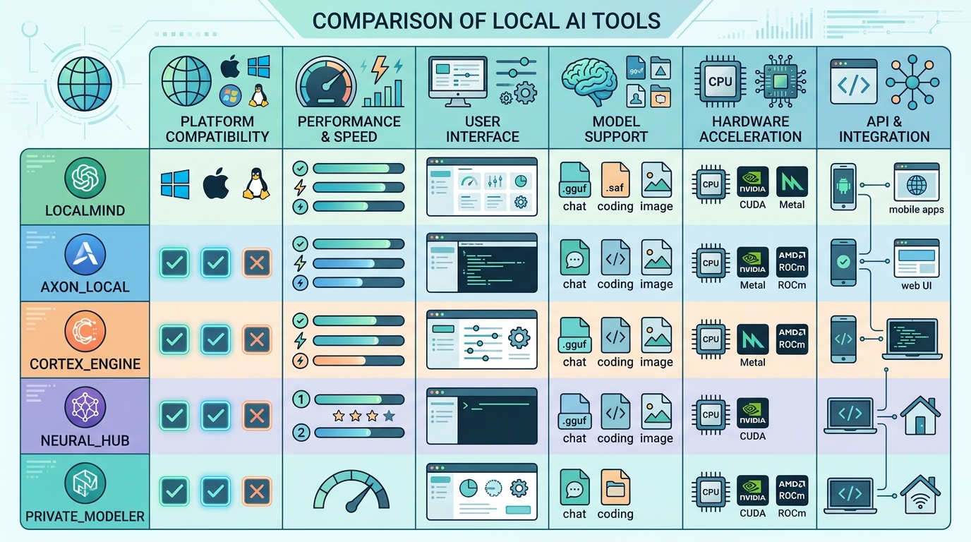 Comparison chart of top Ollama alternatives