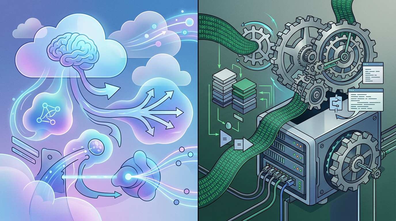Comparison table highlighting the key differences in prompt engineering between cloud-based LLM endpoints and local open-weights LLMs.