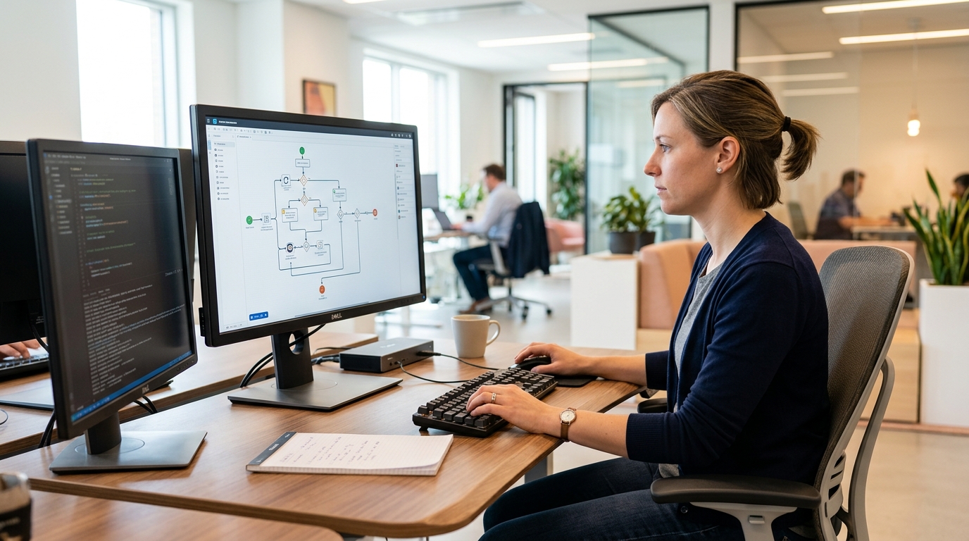 An IT Sysadmin managing local workflow automation on a desktop PC.