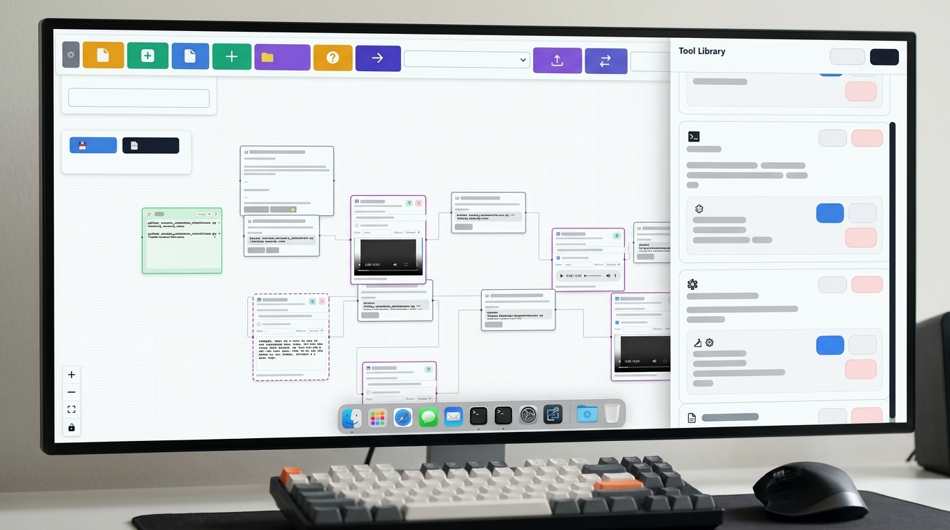 An illustrative depiction of a lightweight workflow orchestration tool, like Nora Automation, running on a local desktop.