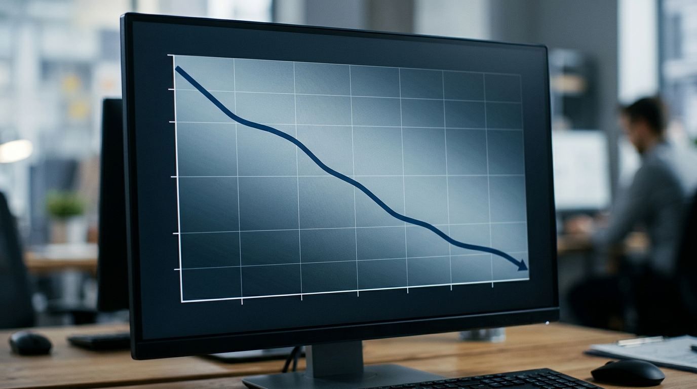 Graph showing a clear downward trend in automation costs over time.